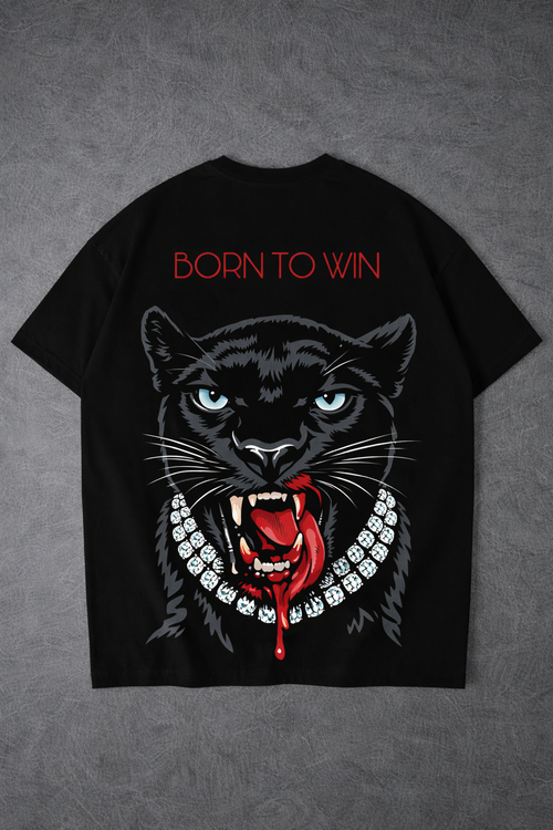 CHAPTER 01 — THE BEASTS WITHIN. Born To Win – Black Panther Oversized T-Shirt